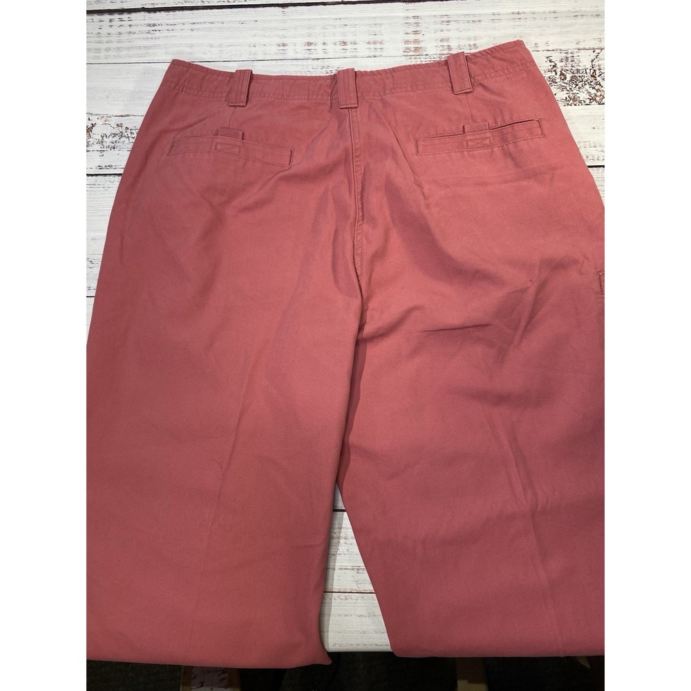 L.L.Bean Pants Women 16 Rose Pink Cargo Straight Leg Cotton Canvas Utility 0YQ78 - Picture 7 of 9